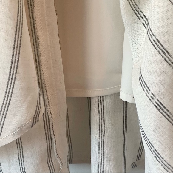 GUESS Rayon LINEN BLEND A-Line Cream Gray Dress Size Medium 8/10 NEW - Picture 6 of 10